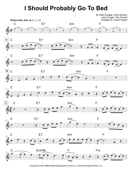 I Should Probably Go To Bed (arr. Joseph Hasper)