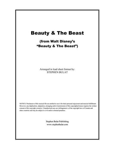 Beauty And The Beast (arr. Stephen Bulat)