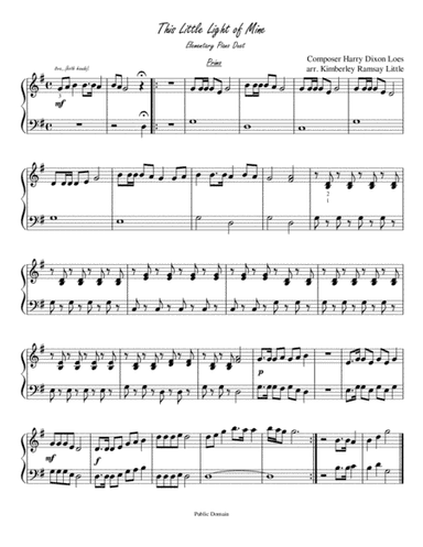 This Little Light of Mine Elementary Piano Duet (arr. Kimberley Little)