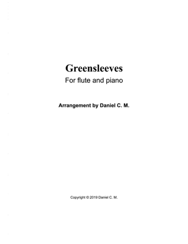 Greensleeves for flute and piano (easy) (arr. Daniel C. M.)