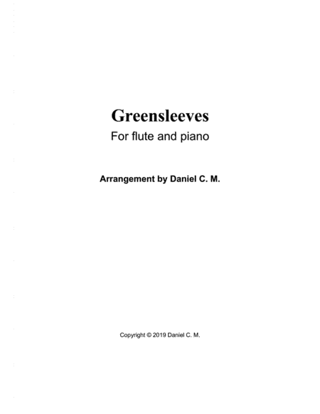 Greensleeves for flute and piano (easy) (arr. Daniel C. M.)