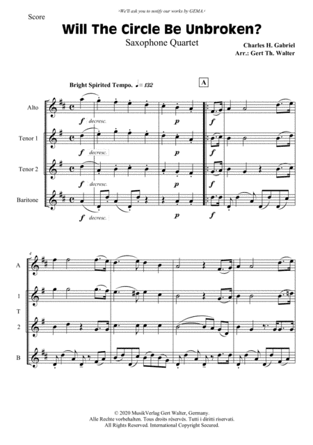 Will The Circle Be Unbroken? (arr. Gert Th. Walter)