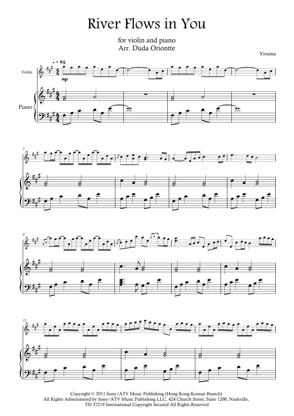 River Flows In You (arr. Duda Oriontte)