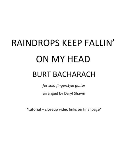 Raindrops Keep Fallin' On My Head (arr. Daryl Shawn)