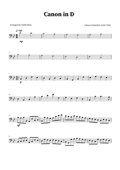 Canon in D - Trombone Solo (arr. Valdir Maia)