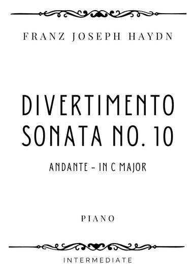 Haydn - Andante from Divertimento (Sonata no. 10) in C Major - Intermediate (arr. Piacere Music Sheets)
