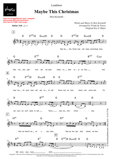 Maybe This Christmas (arr. Frank de Vreeze)