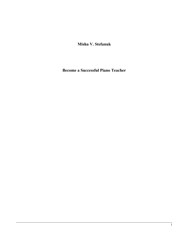 Piano Teaching Book