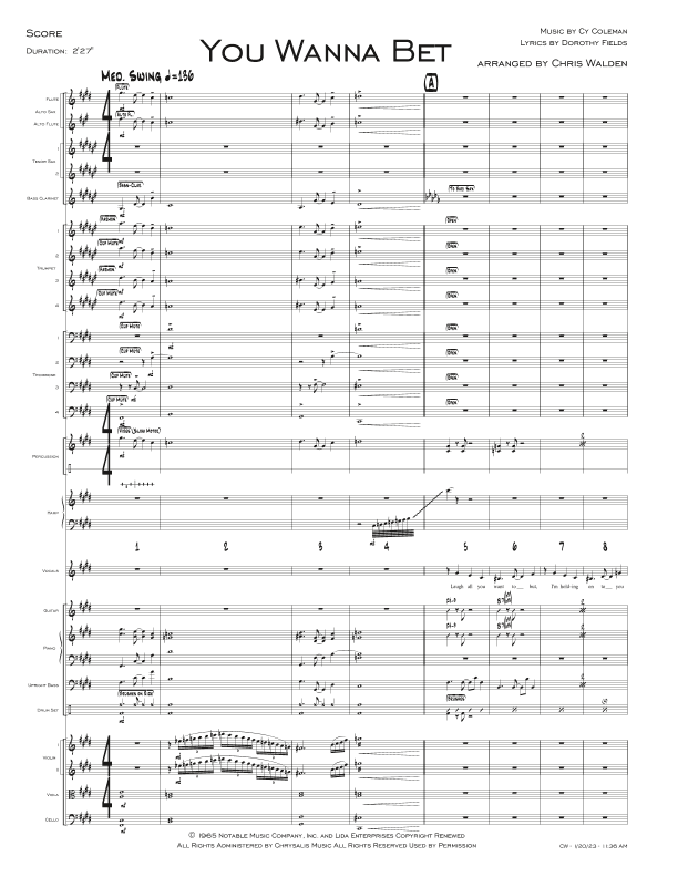 You Wanna Bet (arr. Chris Walden)
