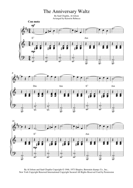 The Anniversary Waltz (arr. Kaiserin Rebecca)