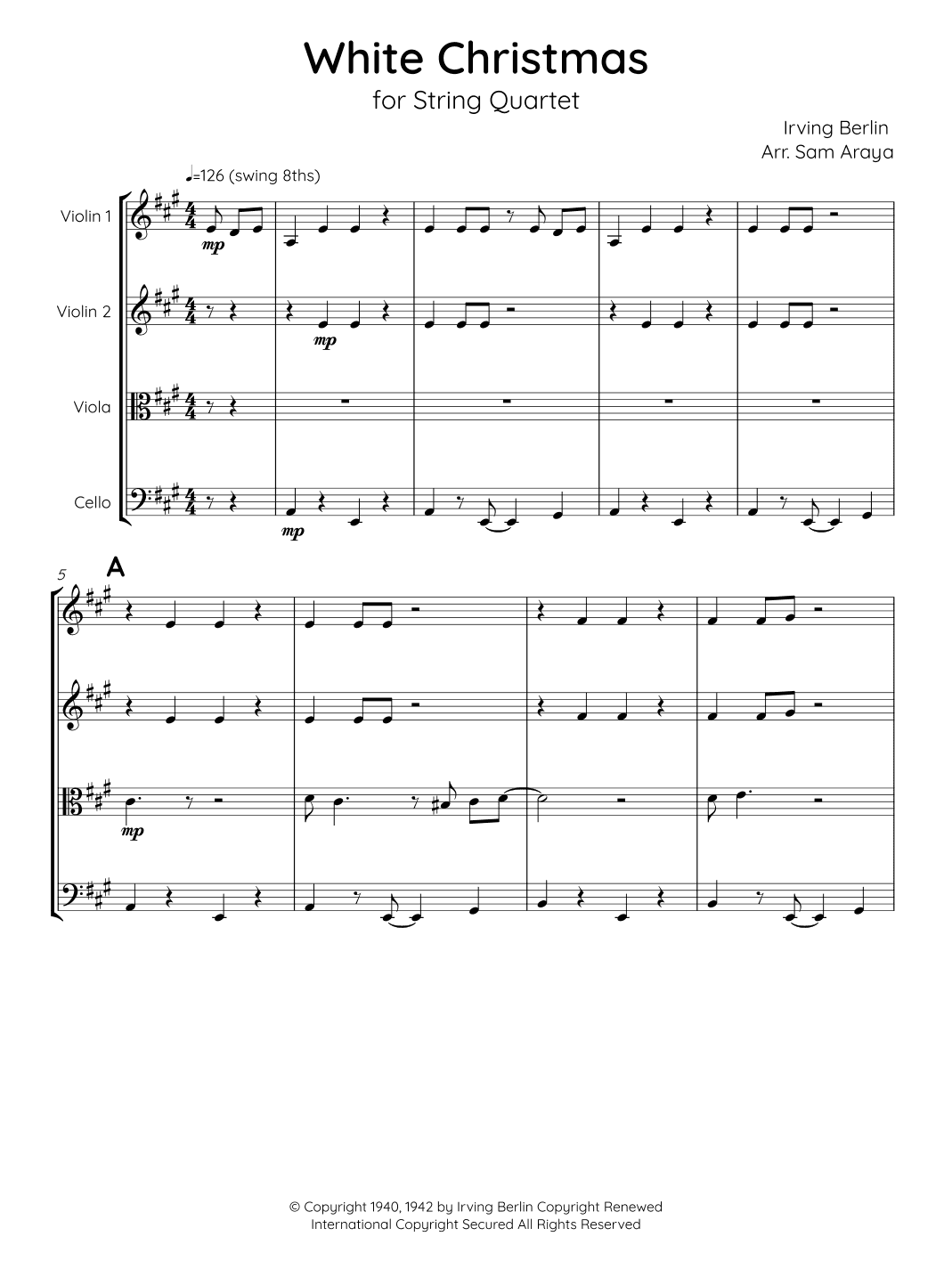 White Christmas (arr. Sam Araya)