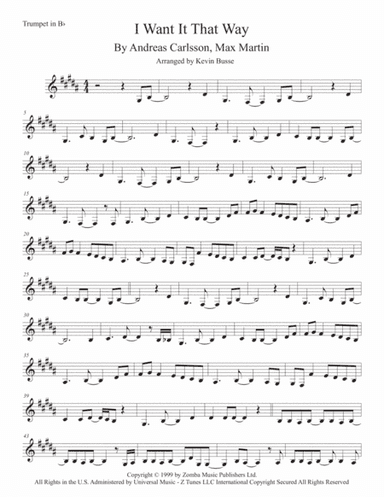 I Want It That Way (arr. Kevin Busse)