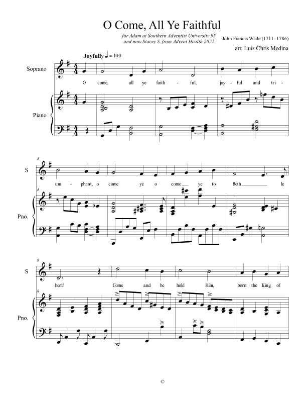 O Come All Ye Faithful (arr. Luis Chris Medina)