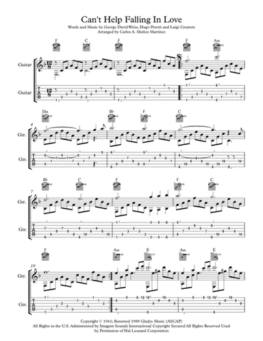 Can't Help Falling In Love (arr. Carlos Alberto Muñoz Martinez)
