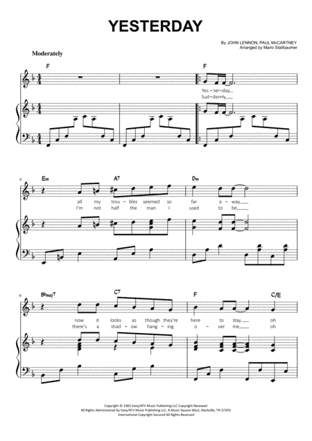 Yesterday (arr. Mario Stallbaumer)