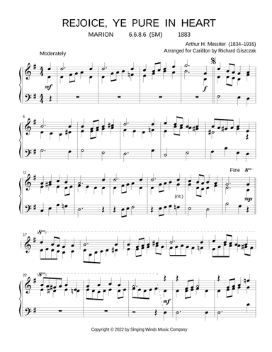 Rejoice, Ye Pure in Heart  (MARION) (arr. Richard Giszczak)