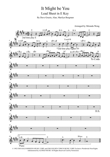 It Might Be You (arr. Miranda Wong)