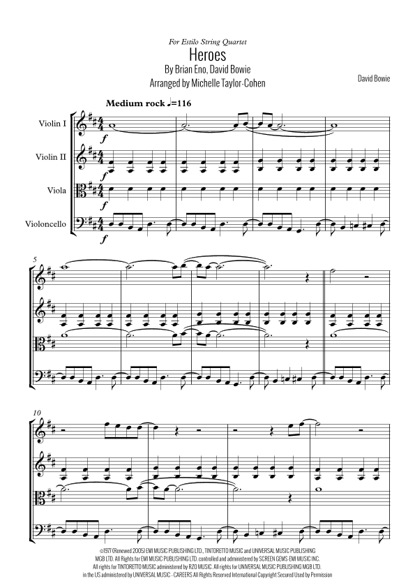 Heroes (arr. Michelle Taylor-Cohen)