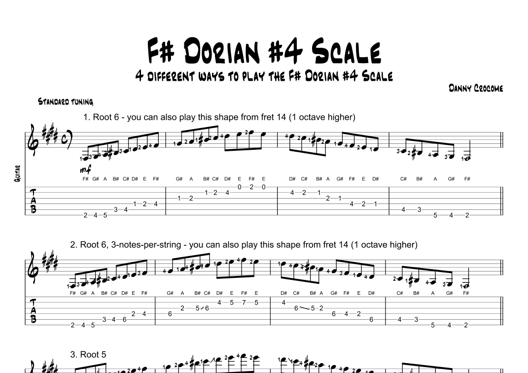 F# Dorian #4 Scale (4 Ways to Play)