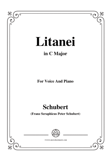 Schubert-Litanei in C Major,for voice and piano (arr. MSM)