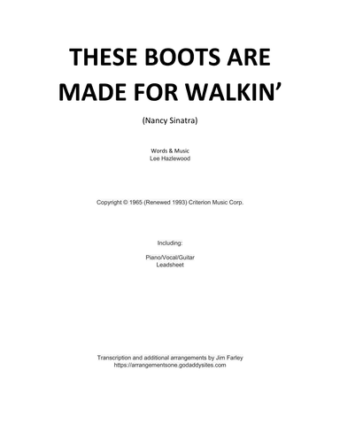 These Boots Are Made For Walkin' (arr. Jim Farley)