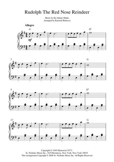 Rudolph The Red-nosed Reindeer (arr. Kaiserin Rebecca)