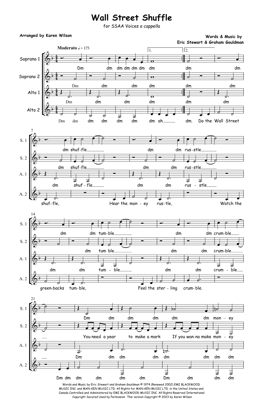 Wall Street Shuffle (arr. Karen Wilson)