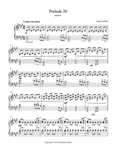Prelude 20 in F# MInor Aolian