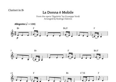 La Donna è Mobile (arr. Rodrigo Faleiros)