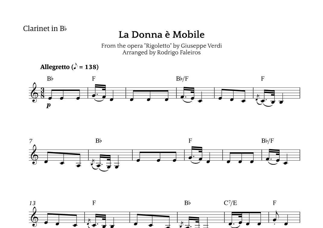 La Donna è Mobile (arr. Rodrigo Faleiros)