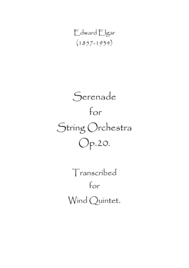 Serenade For String Orchestra. Op.20 (arr. Spence Bundy)