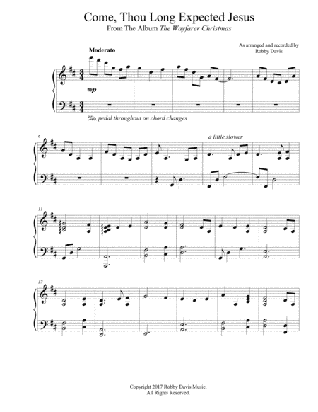 Come Thou Long Expected Jesus (arr. Robby Davis Music)