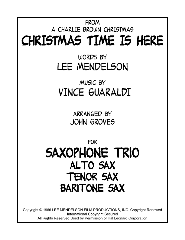 Christmas Time Is Here (arr. John Groves)