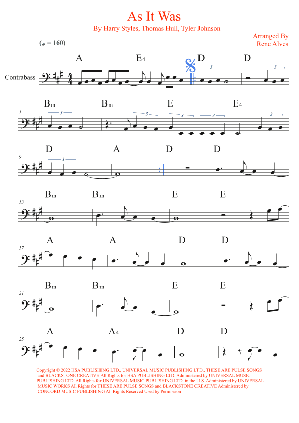 As It Was (arr. Rene Alves)