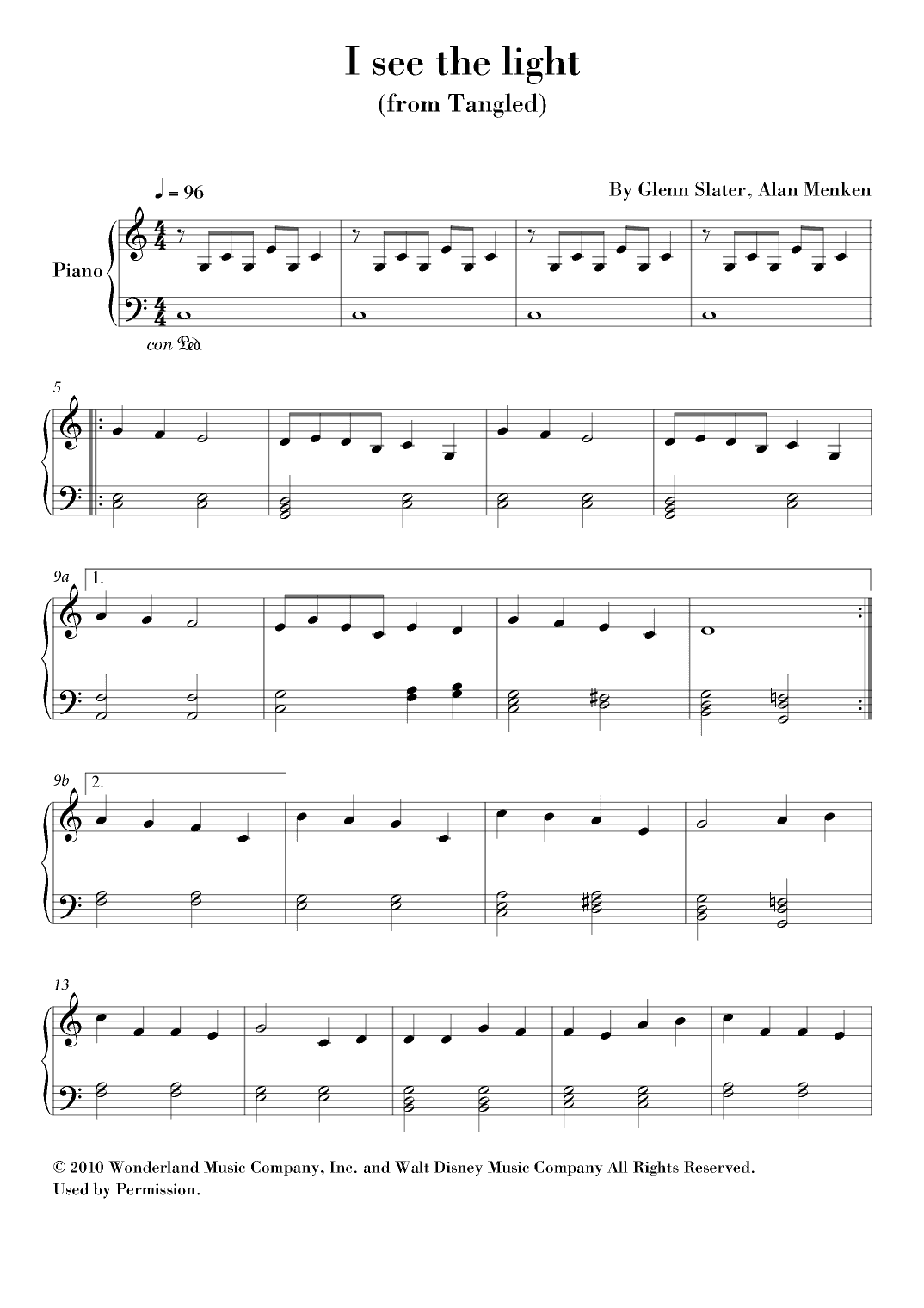 I See The Light (arr. Ahiva Editions)