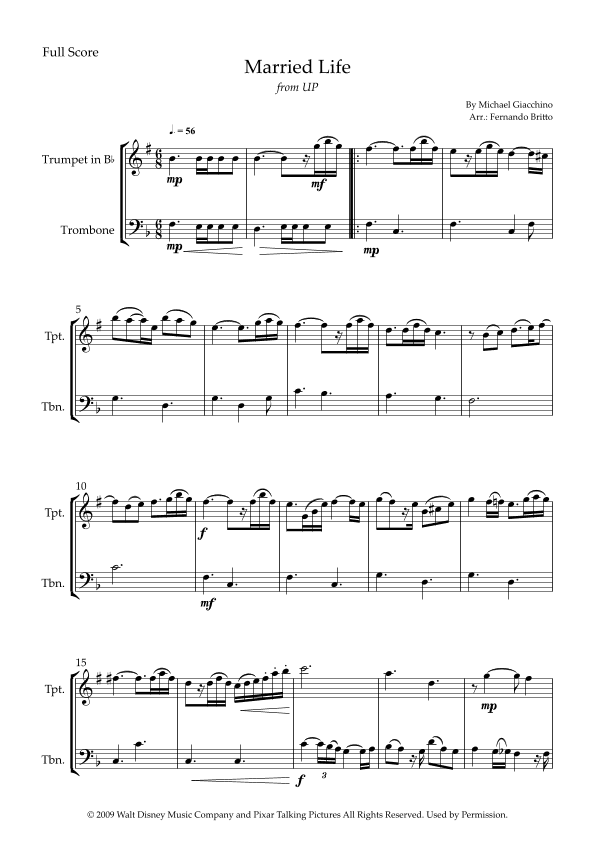 Married Life (arr. Fernando Britto)