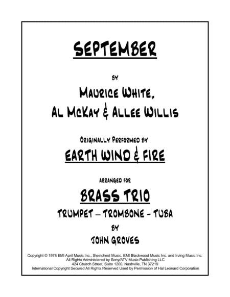 September (arr. John Groves)
