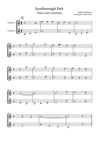 Scarborough Fair - 3 easy variations (arr. Valdir Maia)