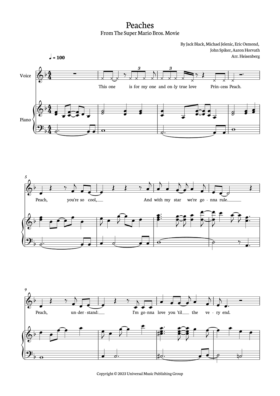 Peaches (arr. Heisenberg)