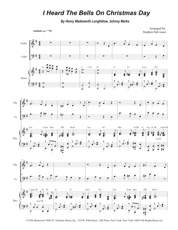 I Heard The Bells On Christmas Day (arr. Stephen DeCesare)