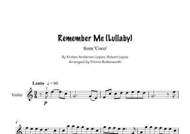 Remember Me (lullaby) (arr. Emma Butterworth)