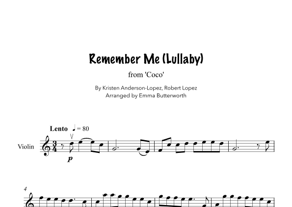 Remember Me (lullaby) (arr. Emma Butterworth)
