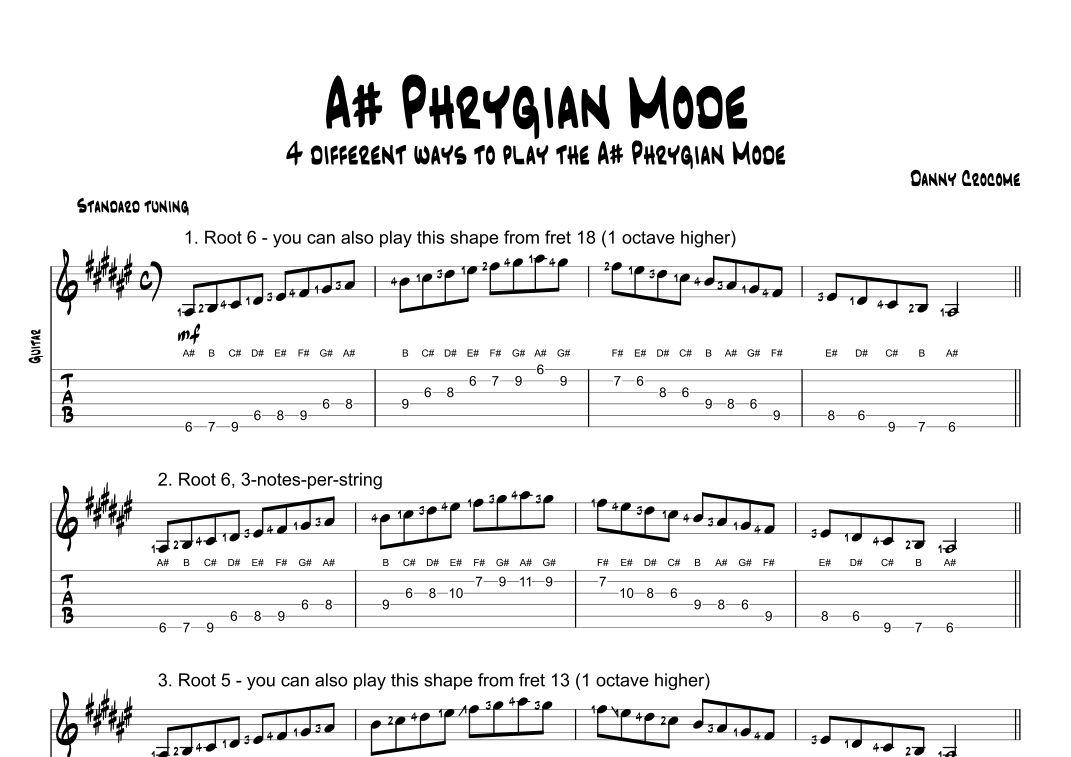 A# Phrygian Mode (4 Ways to Play)