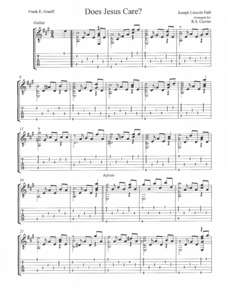 "Does Jesus Care?" (arr. R.S. Carrier)