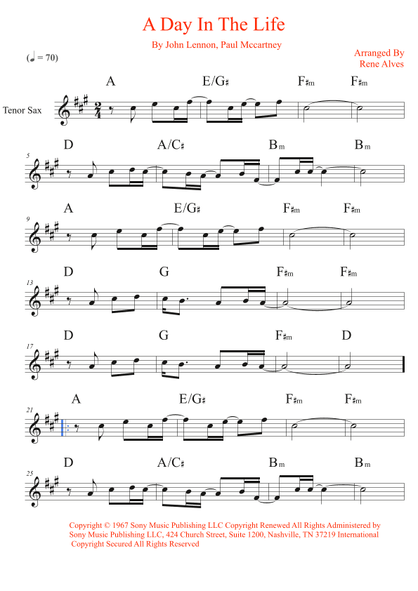 A Day In The Life (arr. Rene Alves)