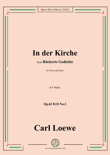 Loewe-In der Kirche,Op.62 H.II No.2,in F Major (arr. OSM Press)