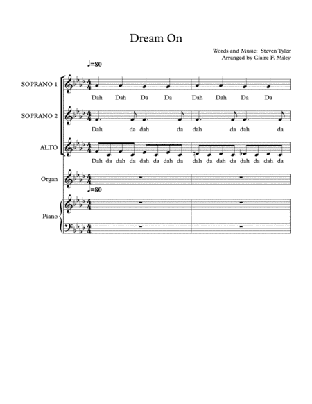Dream On (arr. Claire F. Miley)