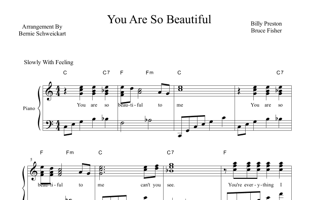 You Are So Beautiful (arr. Bernie Schweickart)