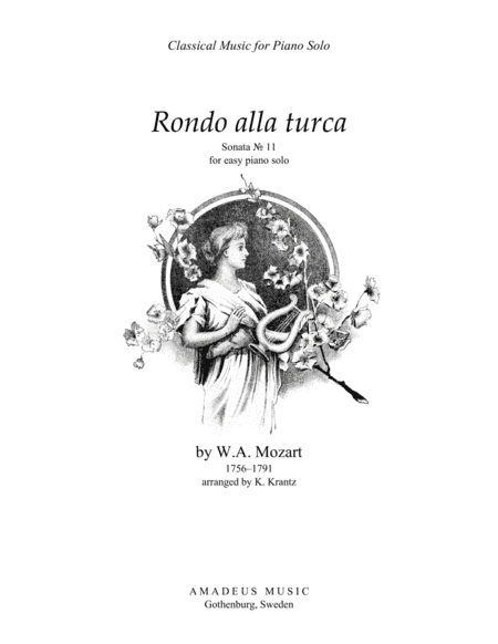 Rondo Alla Turka for easy piano solo (arr. Amadeus Music)