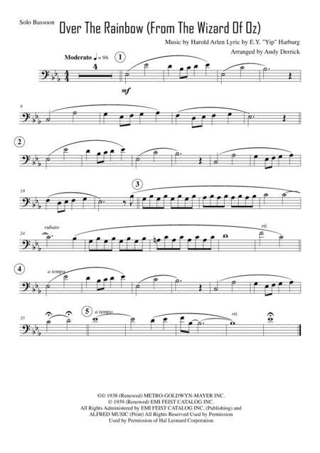 Over The Rainbow (from The Wizard Of Oz) (arr. Andy Derrick)